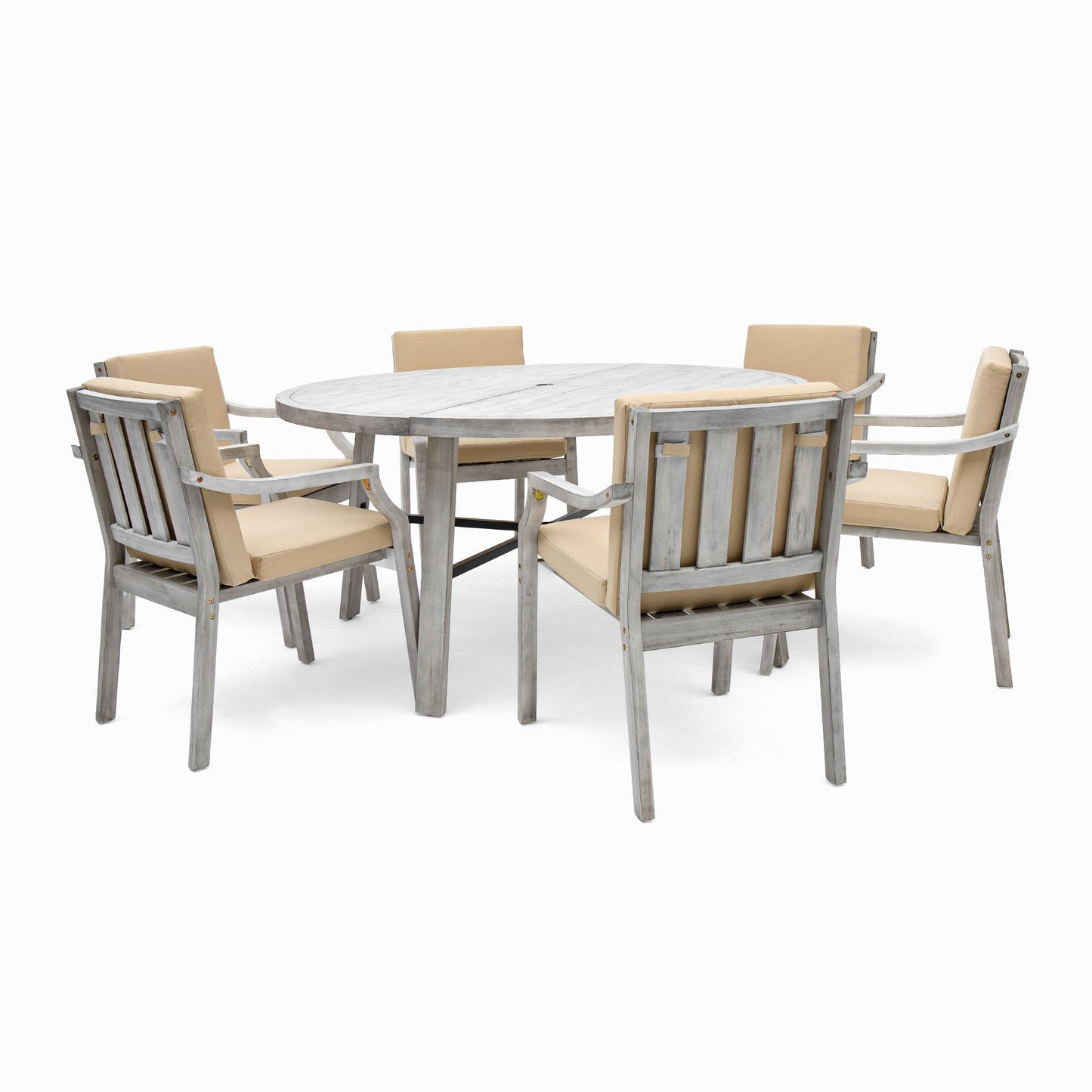 Outdoor Dinning Set 6-Person Outdoor, Umbrella Removable Cushions