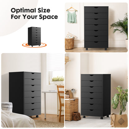 7 Drawer Chest - Storage Cabinets with Wheels Dressers