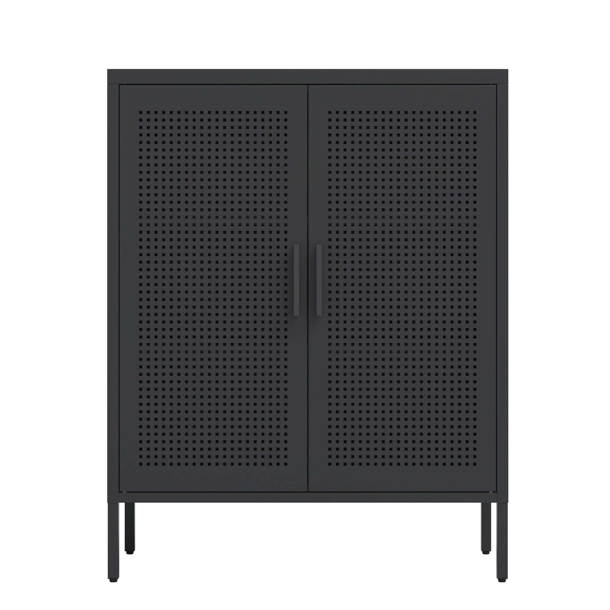 Metal Storage Cabinet with 2 Doors and 2 Adjustable Shelves