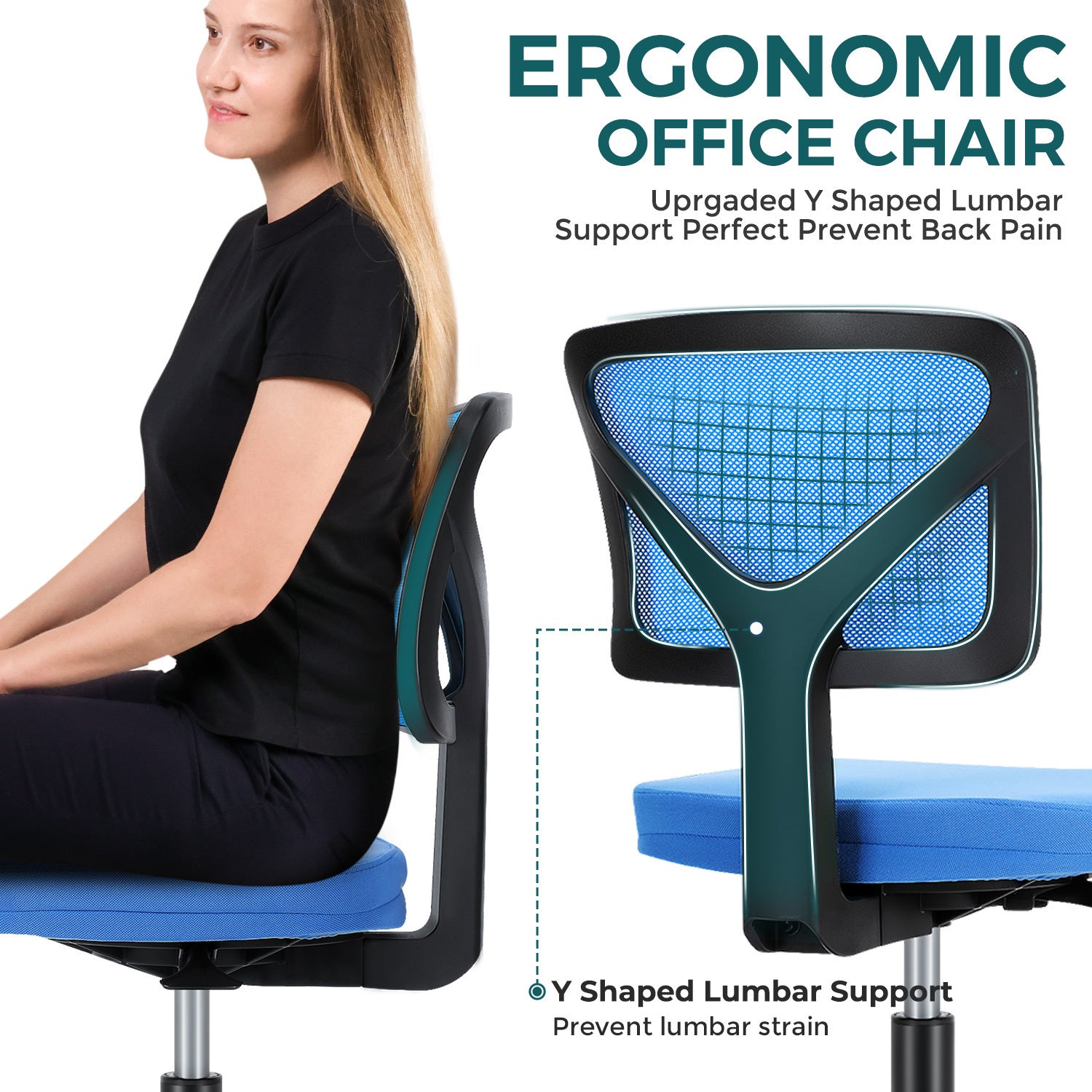 Desk Chair Small Home Office Chair with Lumbar Support