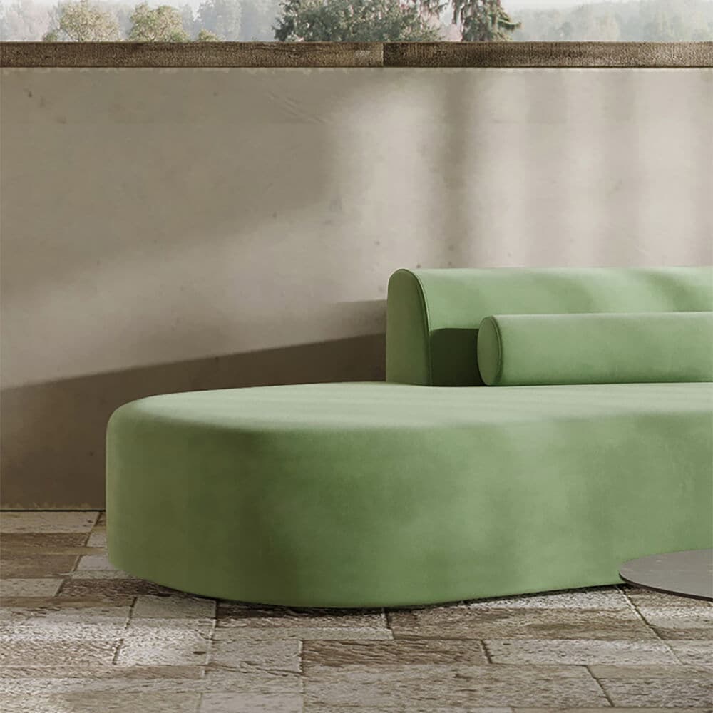 Sectional Sofa 4-Seater Upholstered with Pillows