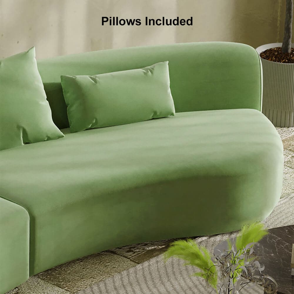 Sectional Sofa 4-Seater Upholstered with Pillows