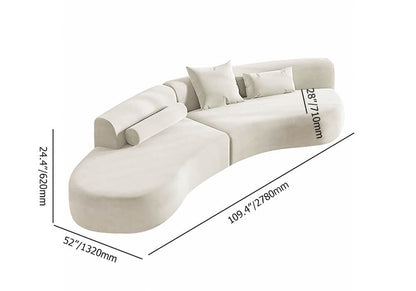 Sectional Sofa 4-Seater Upholstered with Pillows