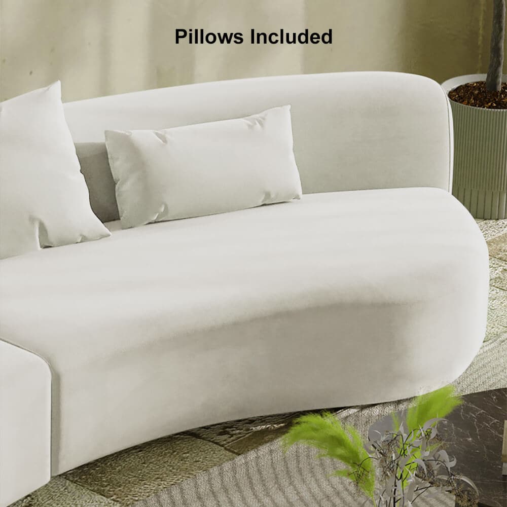 Sectional Sofa 4-Seater Upholstered with Pillows