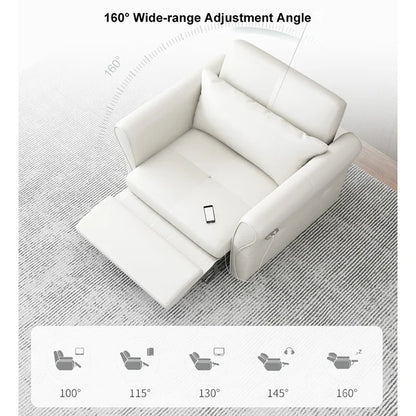 White Power Reclining Sleeper Sofa, Upholstery