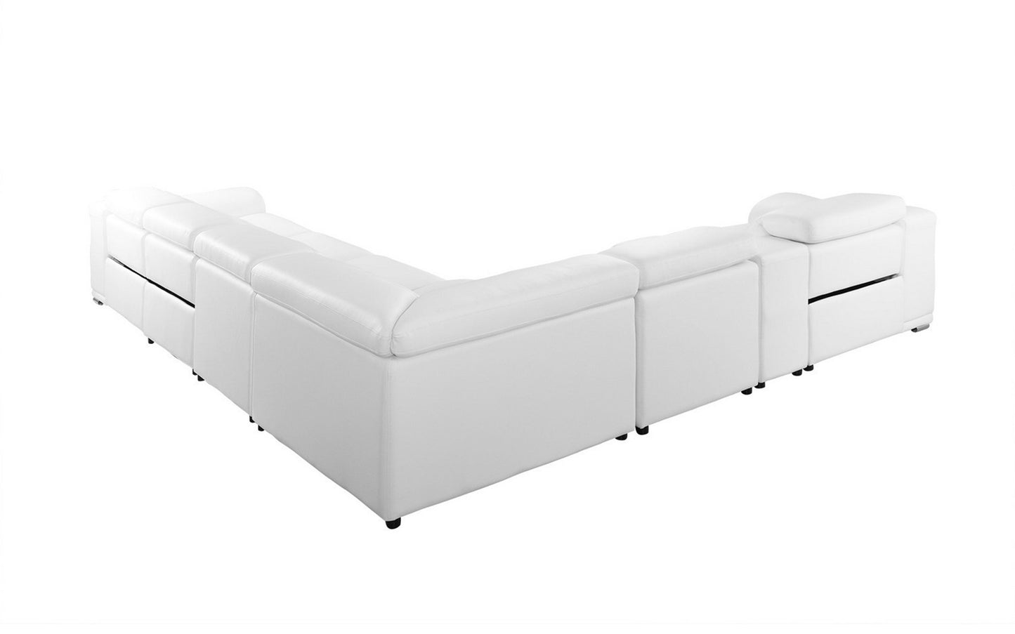 Logan 8pc Cream Modern Sectional with Recliner
