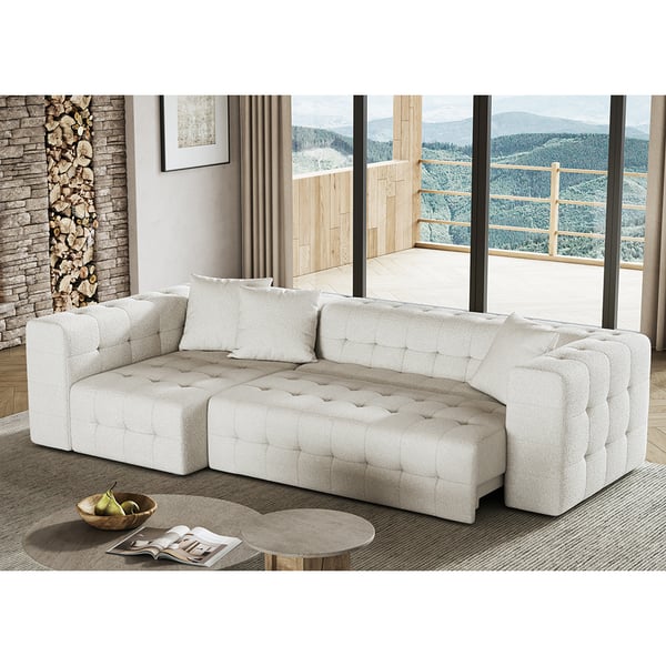 Full Convertible Power Sleeper Sectional Sofa, 3 Pillows