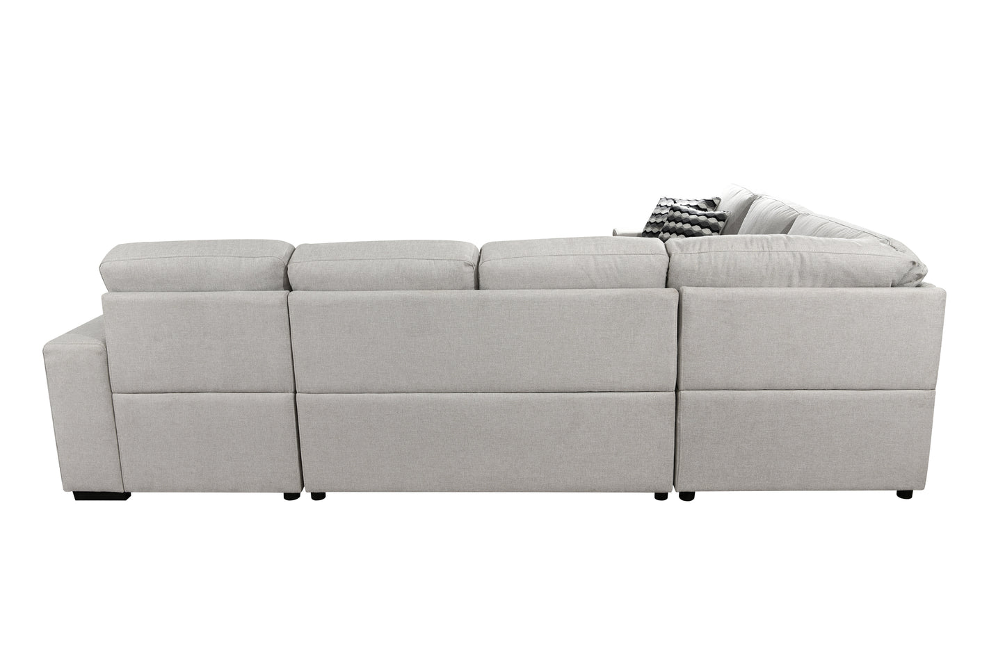 U-Shaped 7-Seat Sectional sleeper, Cabinet, Storage Chaise
