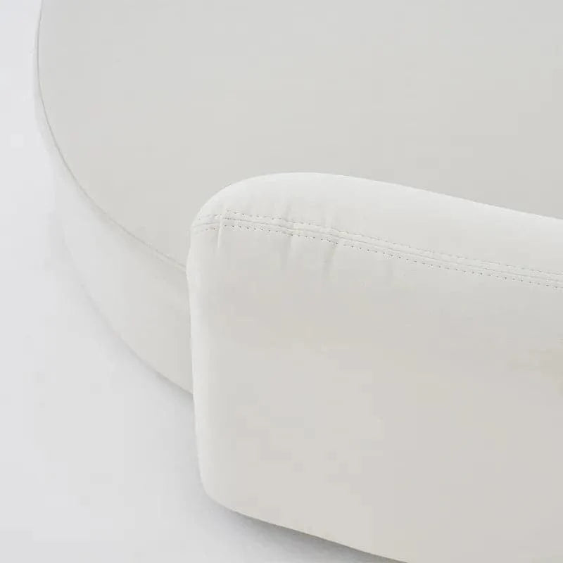 White Velvet Curved Sectional Sofa for Living Room