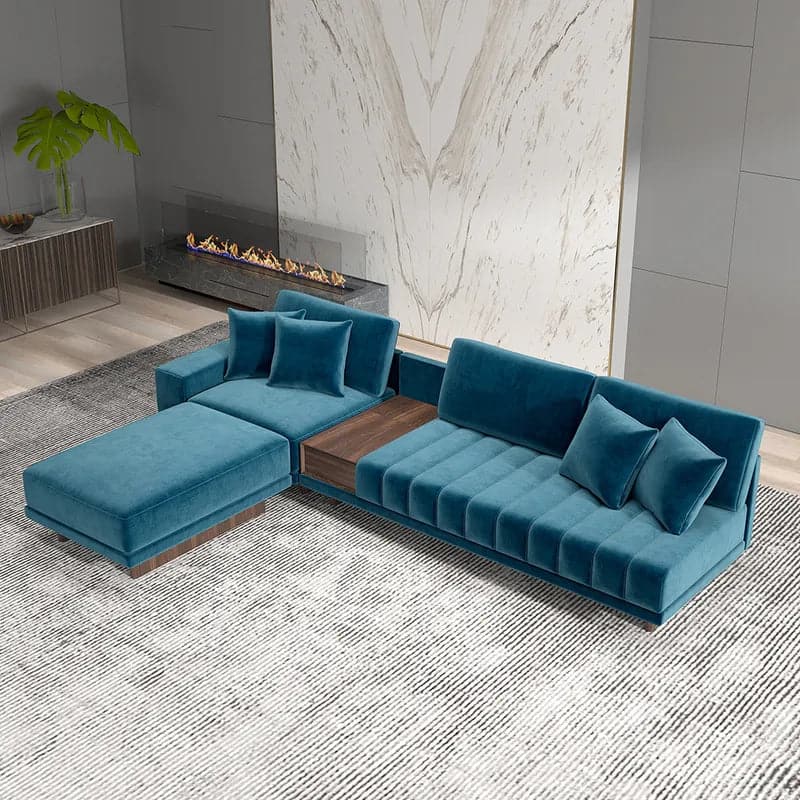 L-Shaped Sectional Sofa with Chaise & Ottoman