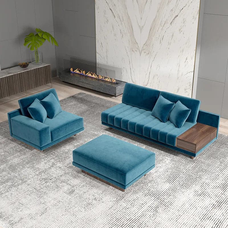 L-Shaped Sectional Sofa with Chaise & Ottoman