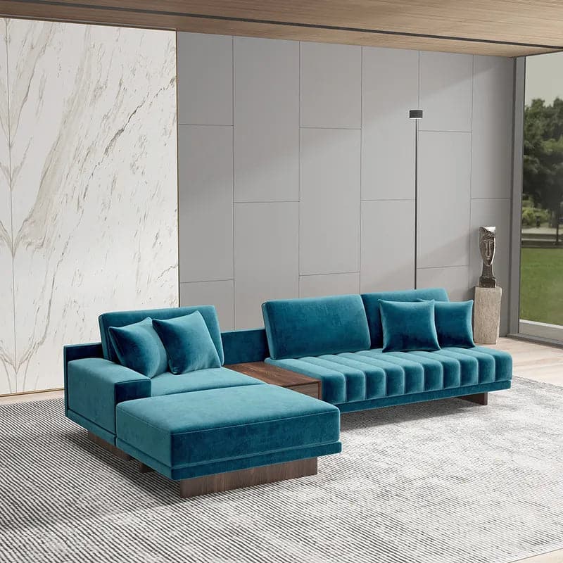 L-Shaped Sectional Sofa with Chaise & Ottoman