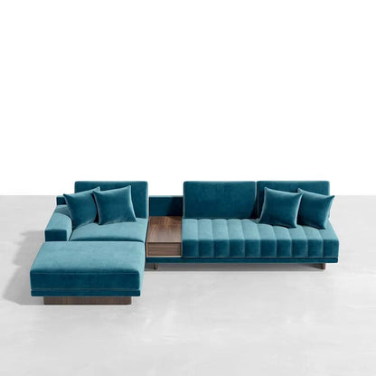 L-Shaped Sectional Sofa with Chaise & Ottoman