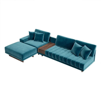 L-Shaped Sectional Sofa with Chaise & Ottoman