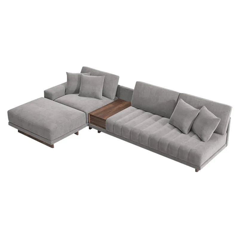 L-Shaped Sectional Sofa with Chaise & Ottoman