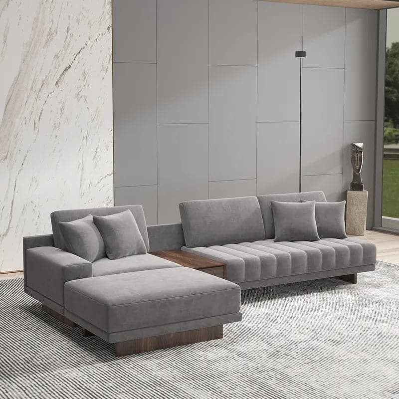 L-Shaped Sectional Sofa with Chaise & Ottoman