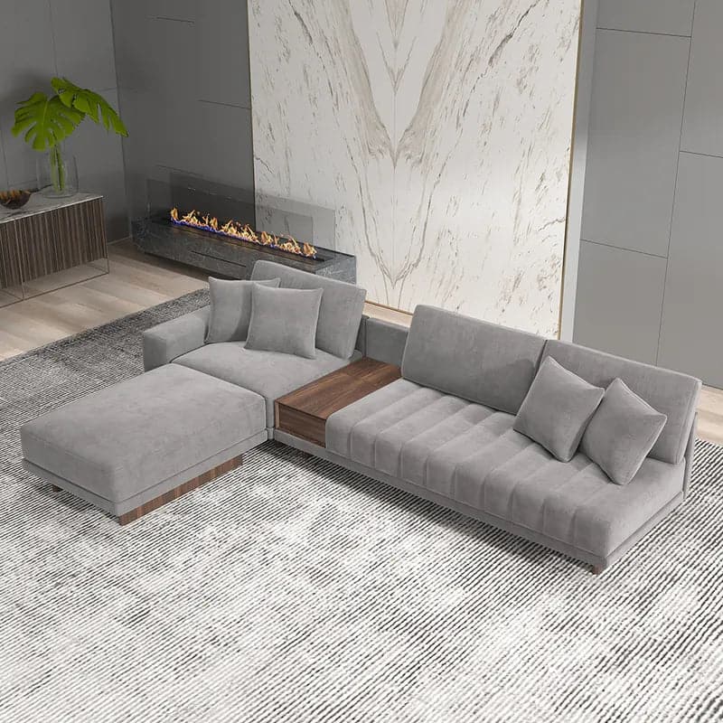 L-Shaped Sectional Sofa with Chaise & Ottoman