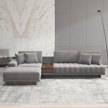 L-Shaped Sectional Sofa with Chaise & Ottoman