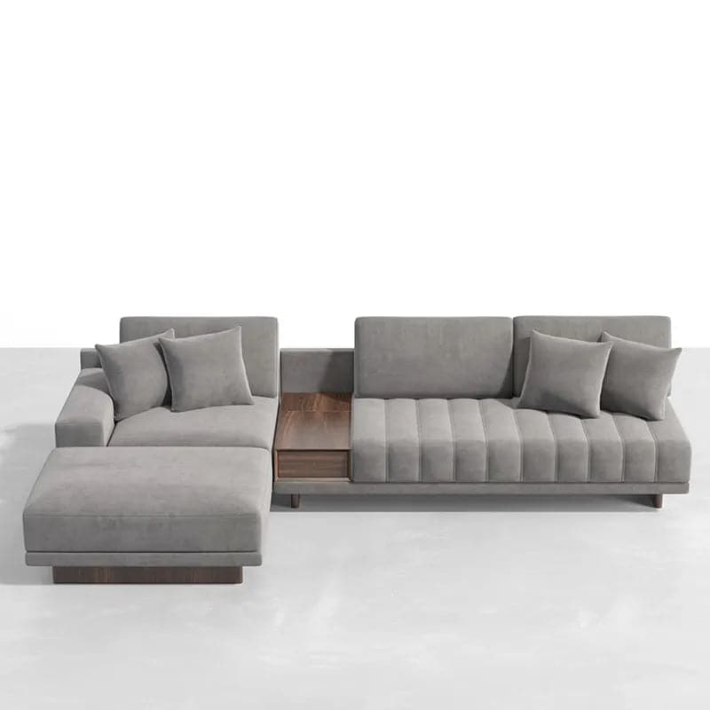 L-Shaped Sectional Sofa with Chaise & Ottoman