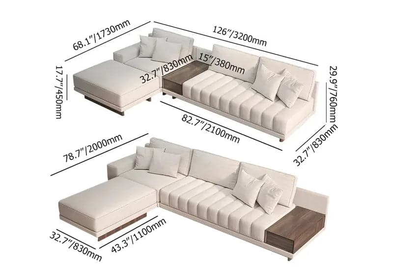 Modular Sectional Sofa with Chaise & Ottoman