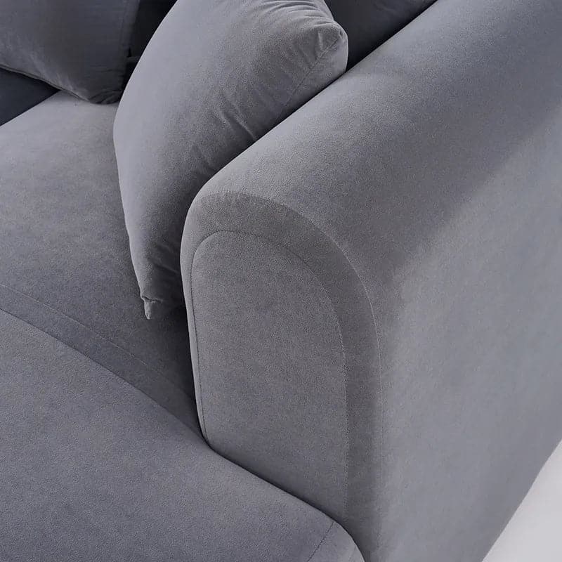 L-Shaped Modular Corner Sofa with Gray Pillows