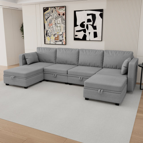 U-Shape Modular Sectional, Storage