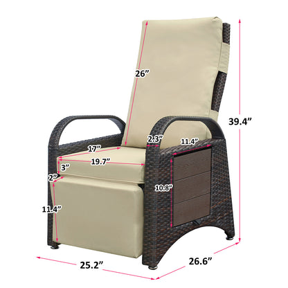 Outdoor Recliner Chair Adjustable Reclining Lounge Chair