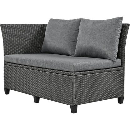 5-Piece Outdoor Patio Rattan Sofa Set, Sectional