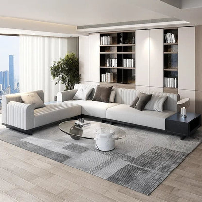 Contemporary Sectional: Cotton & Linen, Storage
