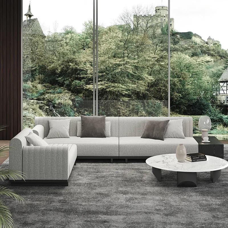 Contemporary Sectional: Cotton & Linen, Storage