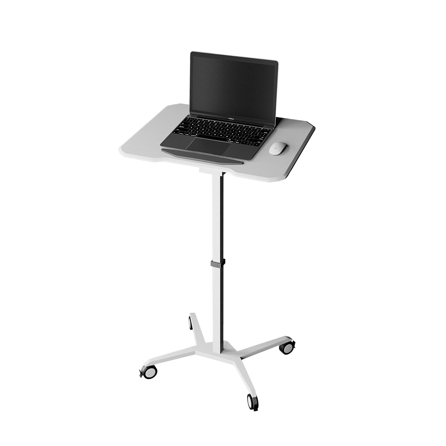 Mobile Laptop Computer Stand, Height Adjustable, Tiltable Tabletop