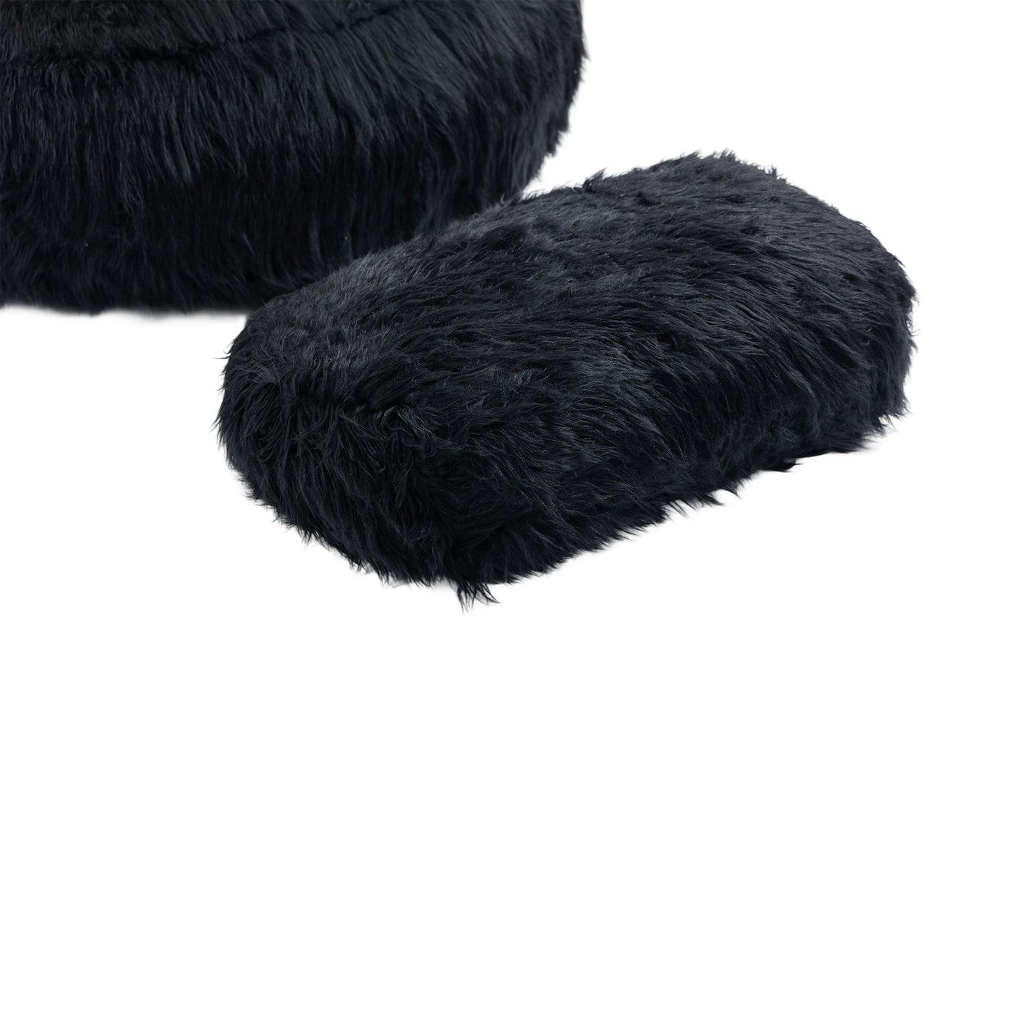 COOLMORE Bean Bag Chair Faux fur Lazy Sofa /Footstool Durable Comfort