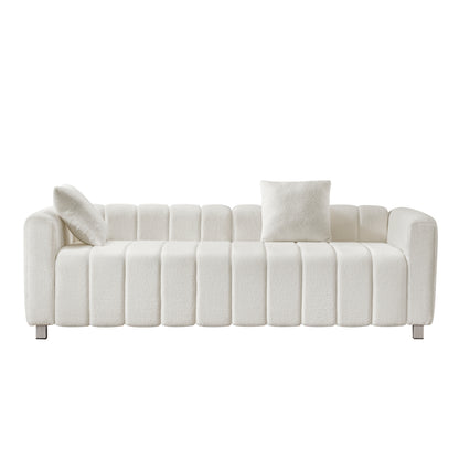 Velvet Sofa, Living Room, Bedroom, Apartment, White