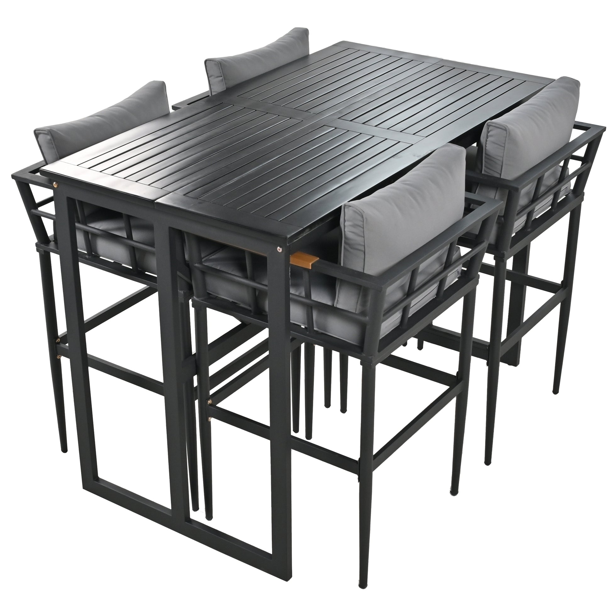 Steel Outdoor Dining Set, Armrest Suitable For Patio