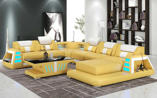 Celestial Crest Leather Sectional