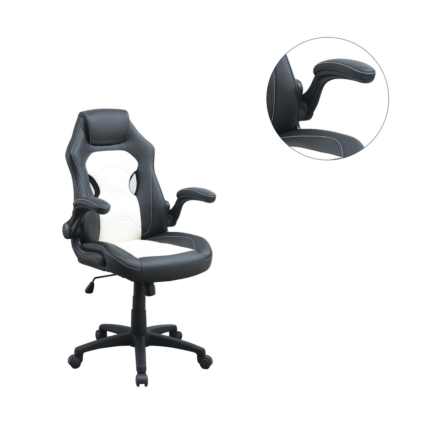 Adjustable Heigh Executive Office Chair, Black and White