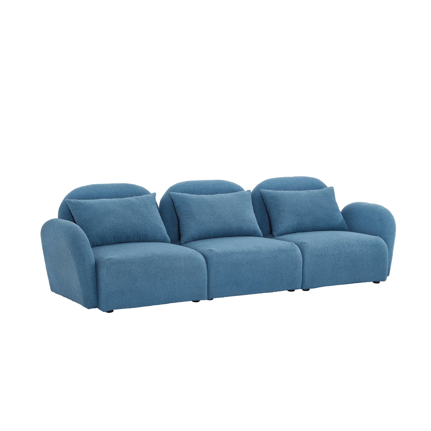 Living Room Furniture Sofa Teddy Fabric Blue