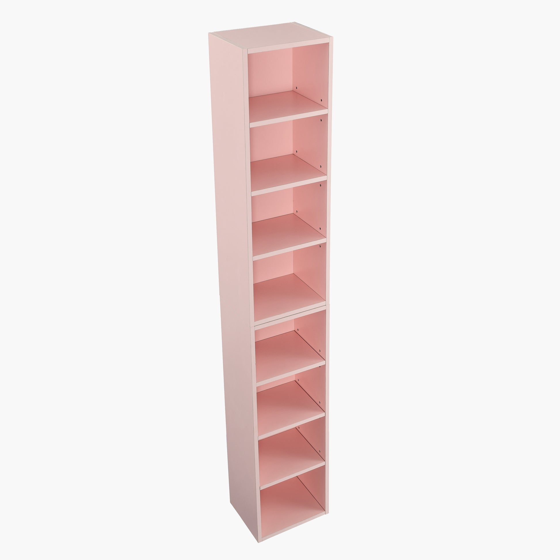 Slim Storage Cabinet with Adjustable Bookshelf for Home Office