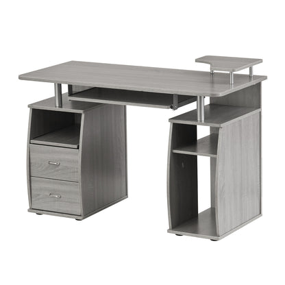 Computer Workstation Desk With Storage, Grey