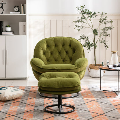 Accent chair  Living room Chair, Ottoman-FRUIT GREEN