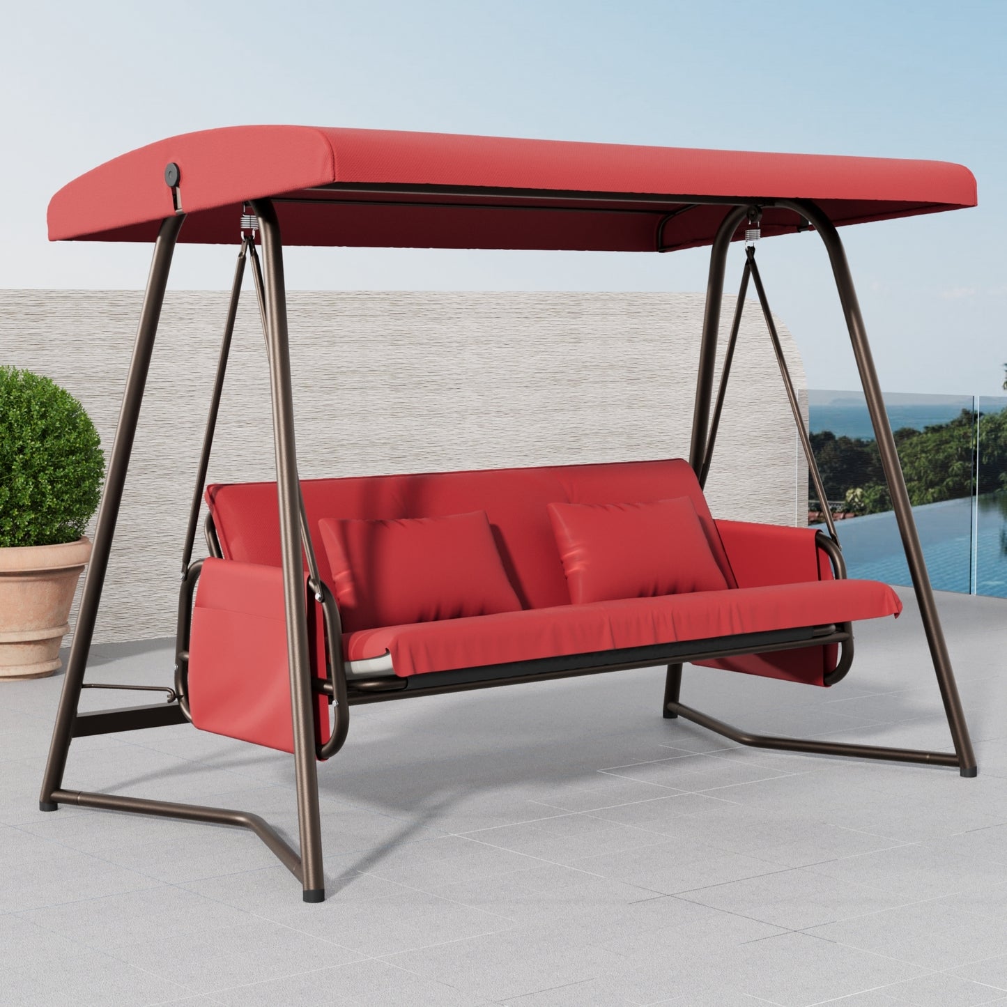 Outdoor Patio Swing Chair, bed, Cushion, Canopy