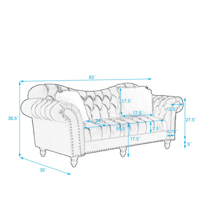 3-Pc Living Set: Sofa, Loveseat, 5 Pillows