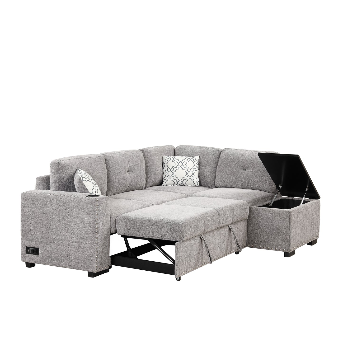 Reversible Sectional Sofa Bed, L-Shaped