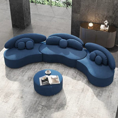 Curved Sectional Modular Sofa, 6-Seater