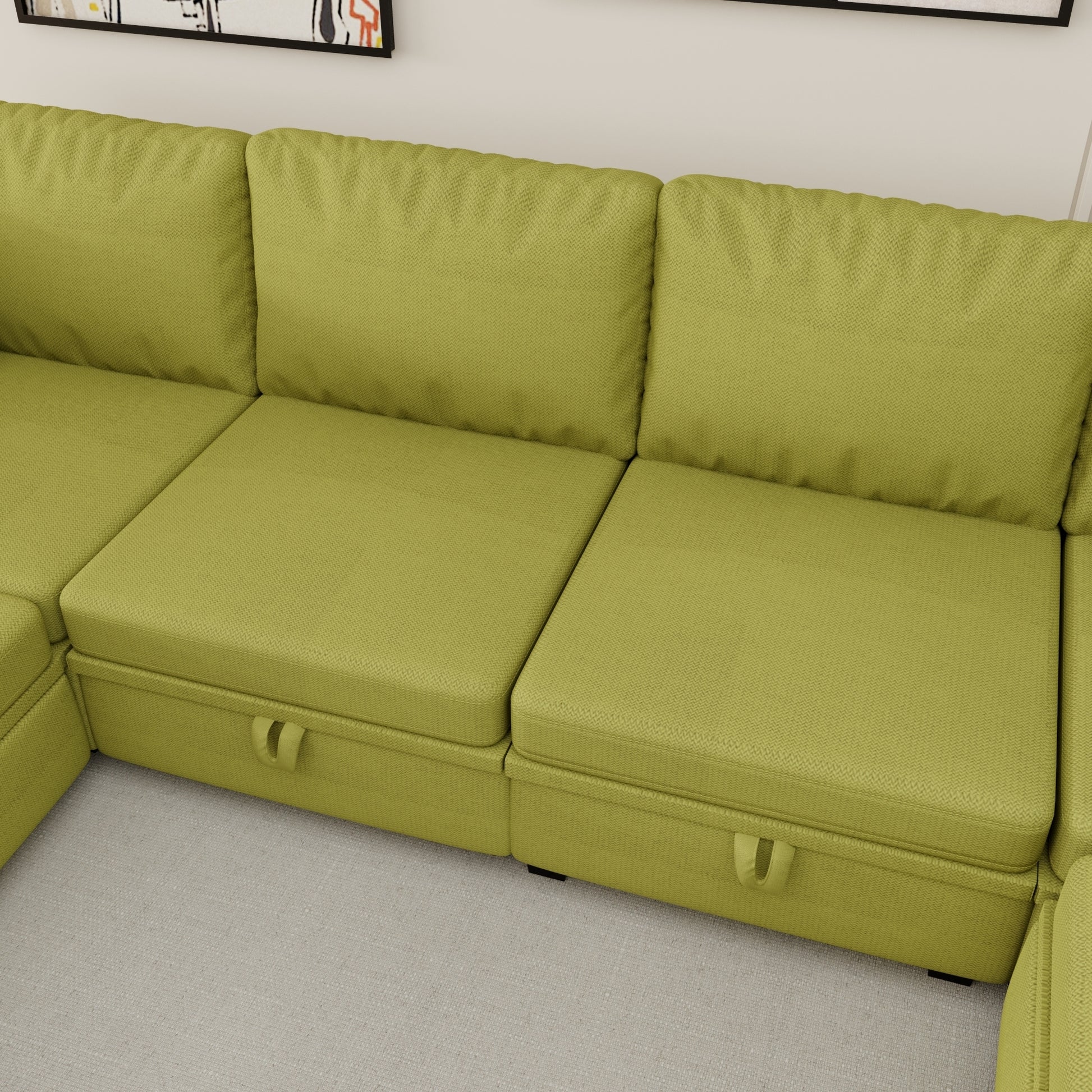 U-Shape Modular Sectional, Storage