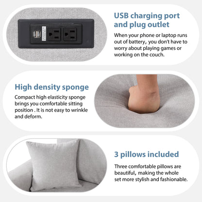 Sectional Sleeper Sofa with USB Port