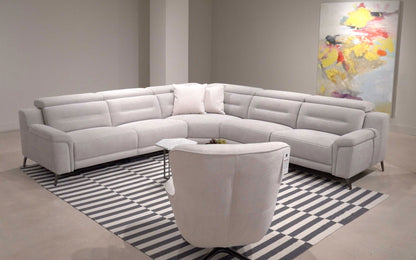 Modern Fabric Sectional with Recliner