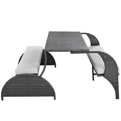 Outdoor Loveseat and Convertible to four seats and a table