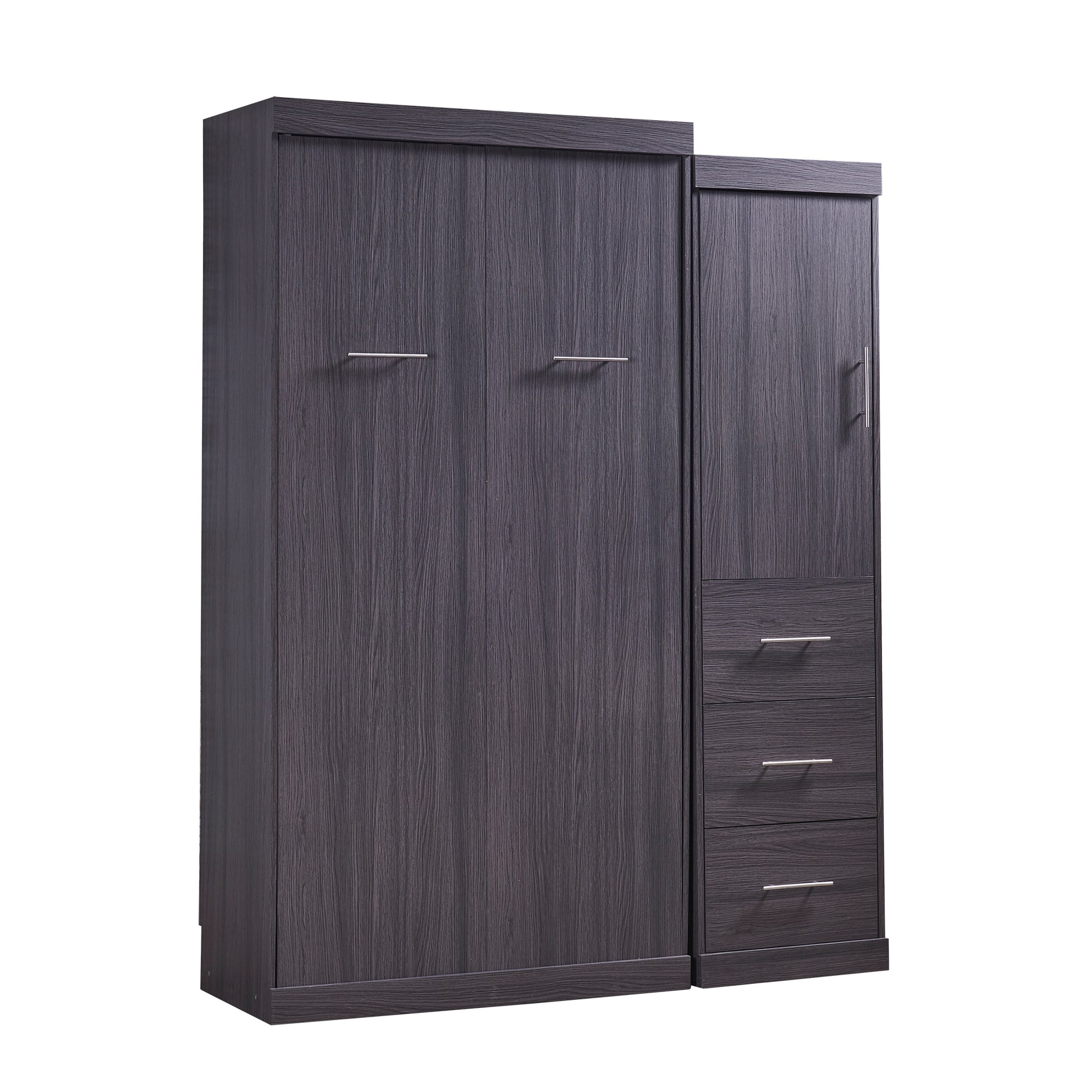 Twin Murphy Bed: Wardrobe, Drawers, Cabinet Storage