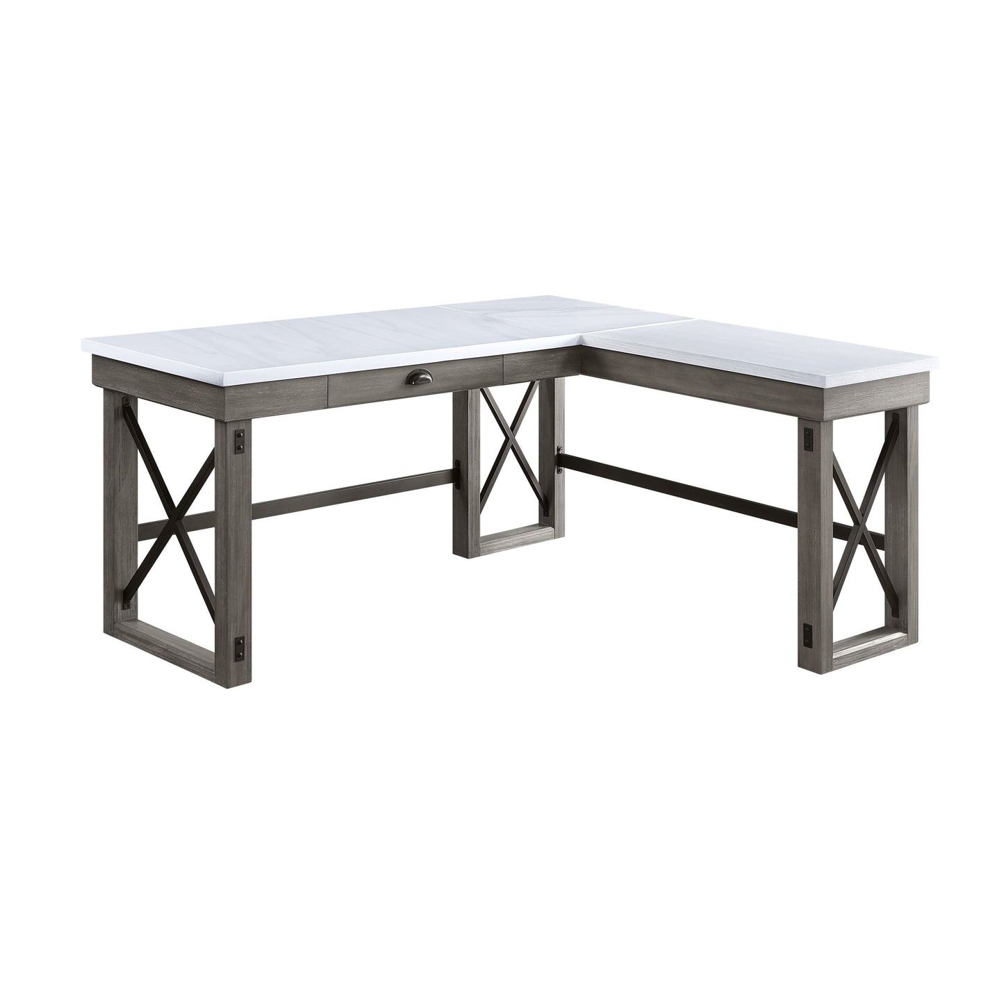 ACME Desk w/Lift Top in Marble Top & Weathered Gray Finish